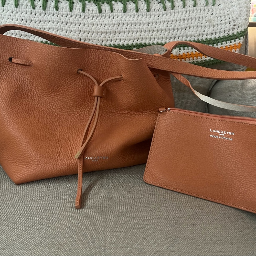 Lancaster pink bucket style shoulder bag